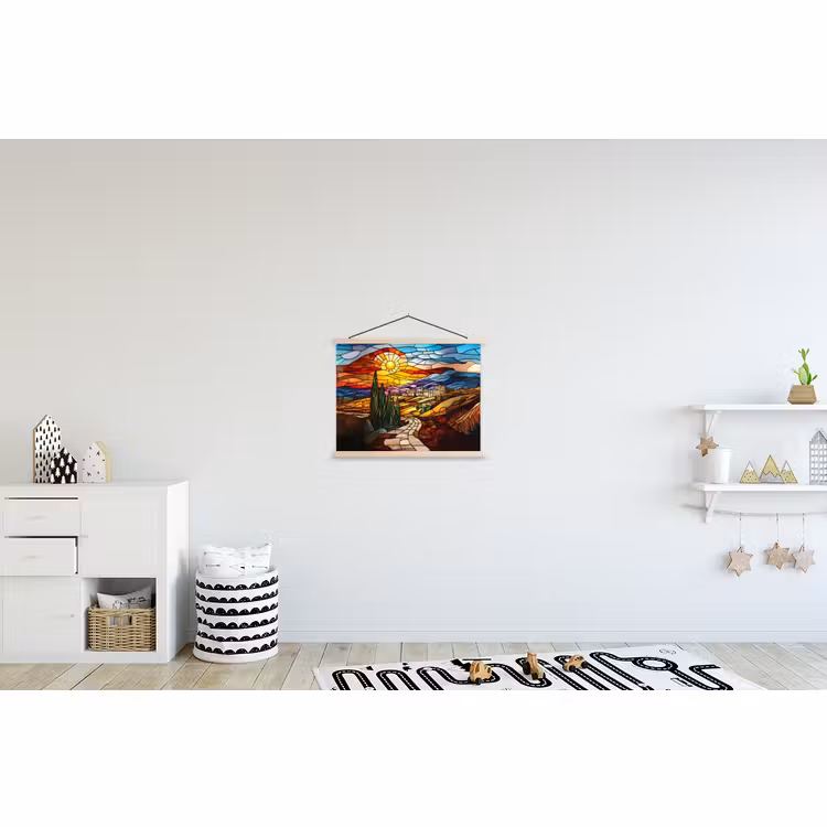 Schoolplaat - Mozaïek - Zon - Landschap - Dorp — 3