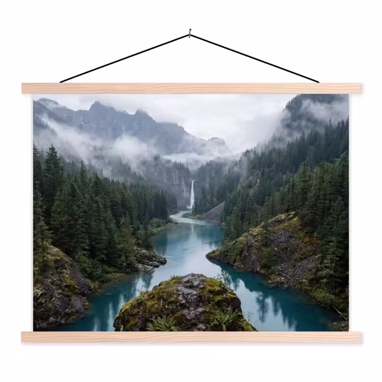 Schoolplaat - Waterval - Bomen - Bergen — 1