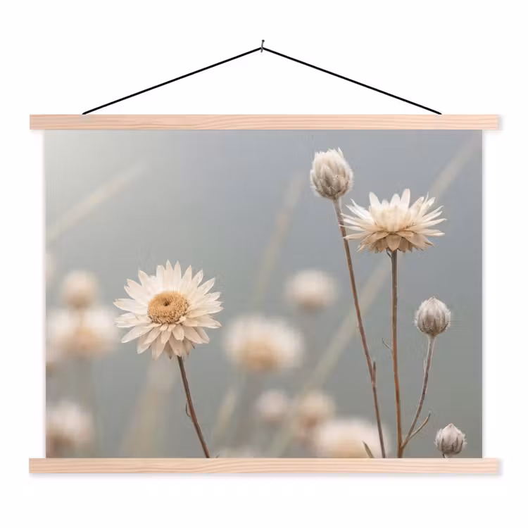 Schoolplaat - Strobloemen - Wit - Daglicht — 1