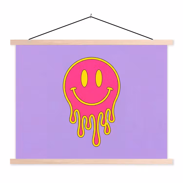 Schoolplaat - Smiley - Drip - Neon — 1