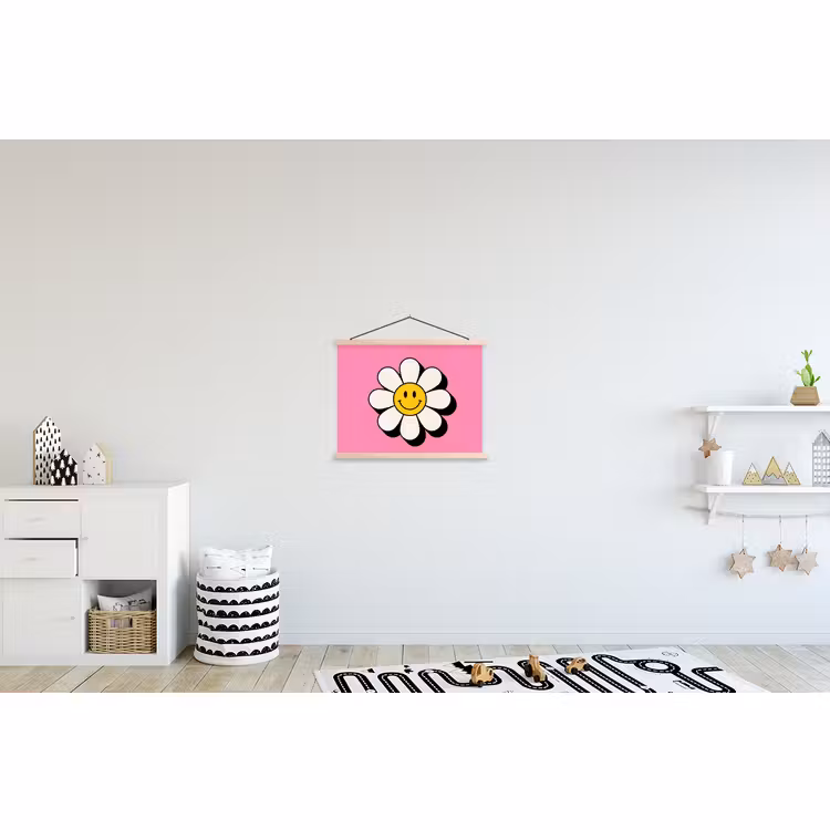 Schoolplaat - Smiley - Bloem - Roze — 3