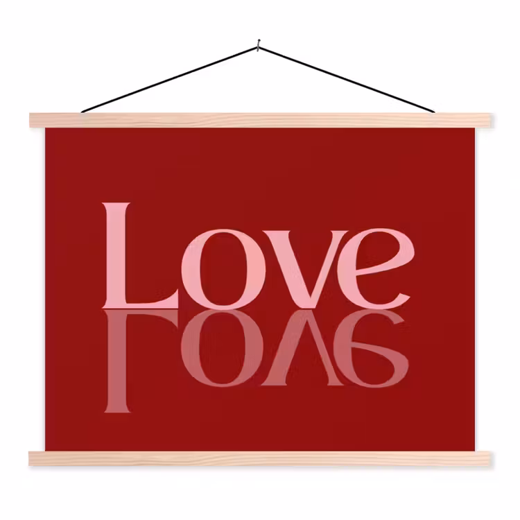 Schoolplaat - Love - Spiegeling - Rood — 1