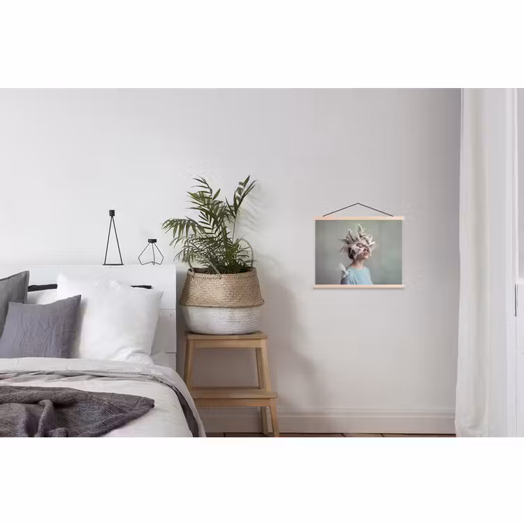 Schoolplaat - Vrouw - Vogels - Abstract - Modern - Wit — 2