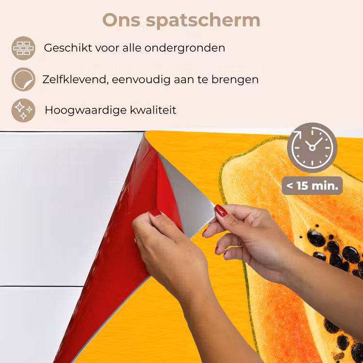 Spatscherm keuken - Papaja - Oranje - Topisch — 4