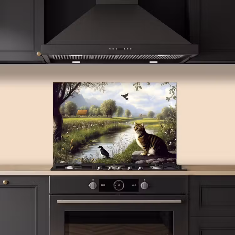 Spatscherm keuken - Kat - Beekje - Weide — 2