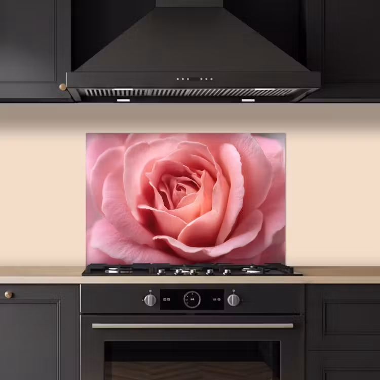 Spatscherm keuken - Roze - Roos - Romantisch — 2