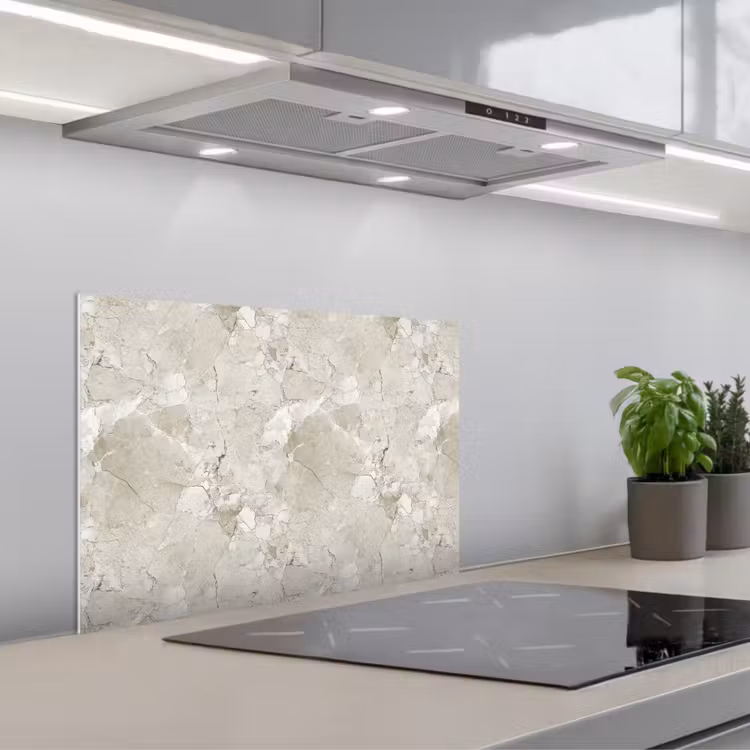 Spatscherm keuken - Marmer - Grijs - Aders — 5