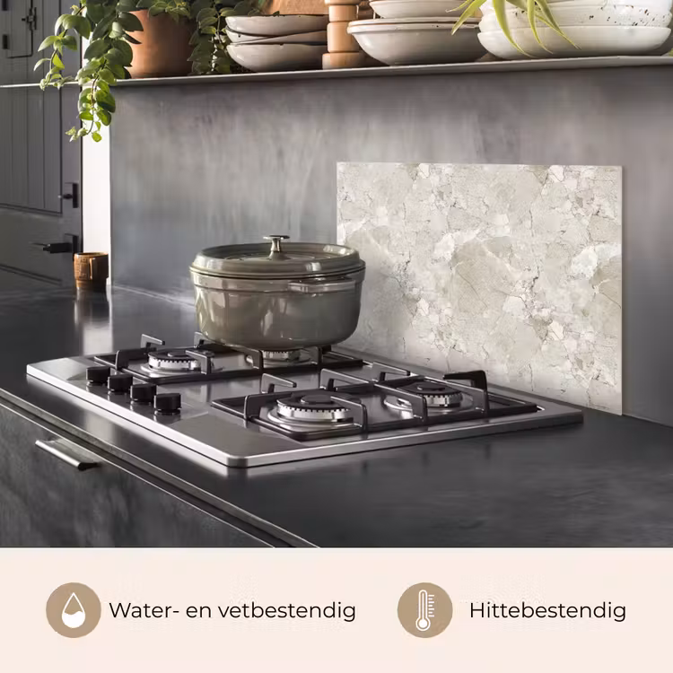 Spatscherm keuken - Marmer - Grijs - Aders — 7