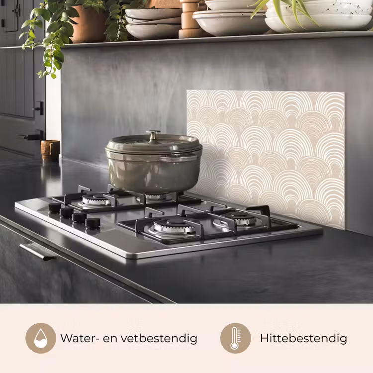 Spatscherm keuken - Golven - Structuur - Beige — 7