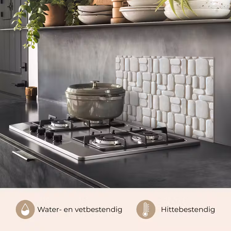 Spatscherm keuken - Reliëf - Structuur - Wit — 7