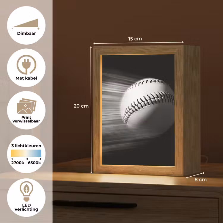 Tafellamp - Honkbal - Wit - Vliegt — 7