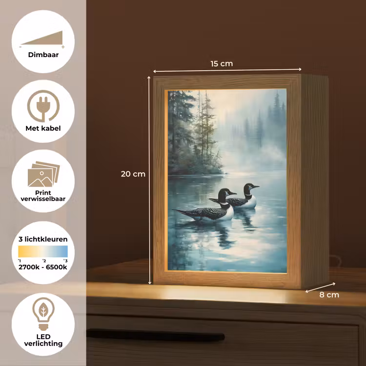 Tafellamp - Bos - Water - Eenden - Mistig — 7