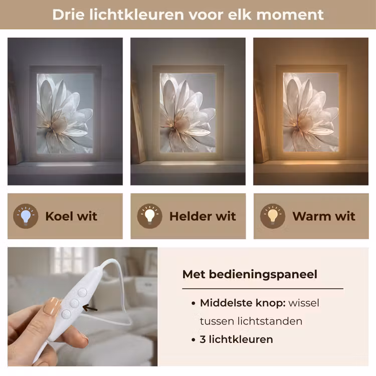 Tafellamp - Bloem - Wit - Neutraal — 6