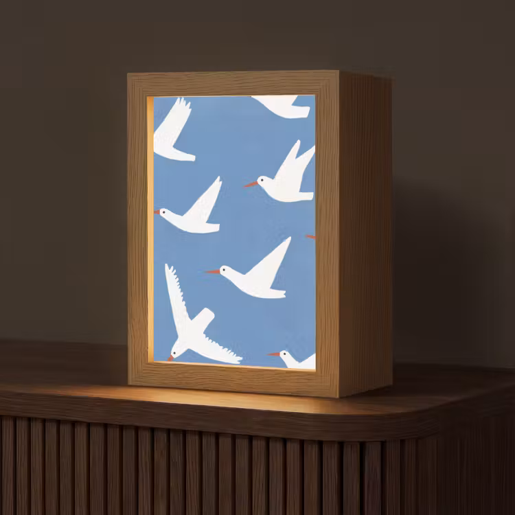 Tafellamp - Vogels - Wit - Patroon — 1