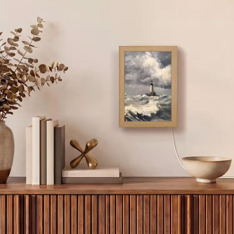 Tafellamp - Vuurtoren - Golven - Storm — 4