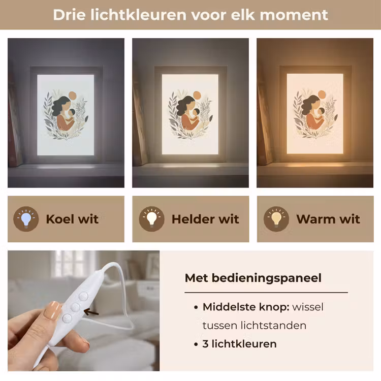 Tafellamp - Illustratie - Moeder - Kind - Liefdevol — 6