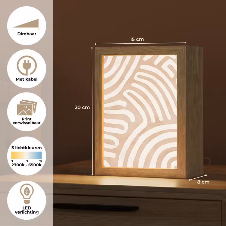 Tafellamp - Beige - Aardspatroon — 7