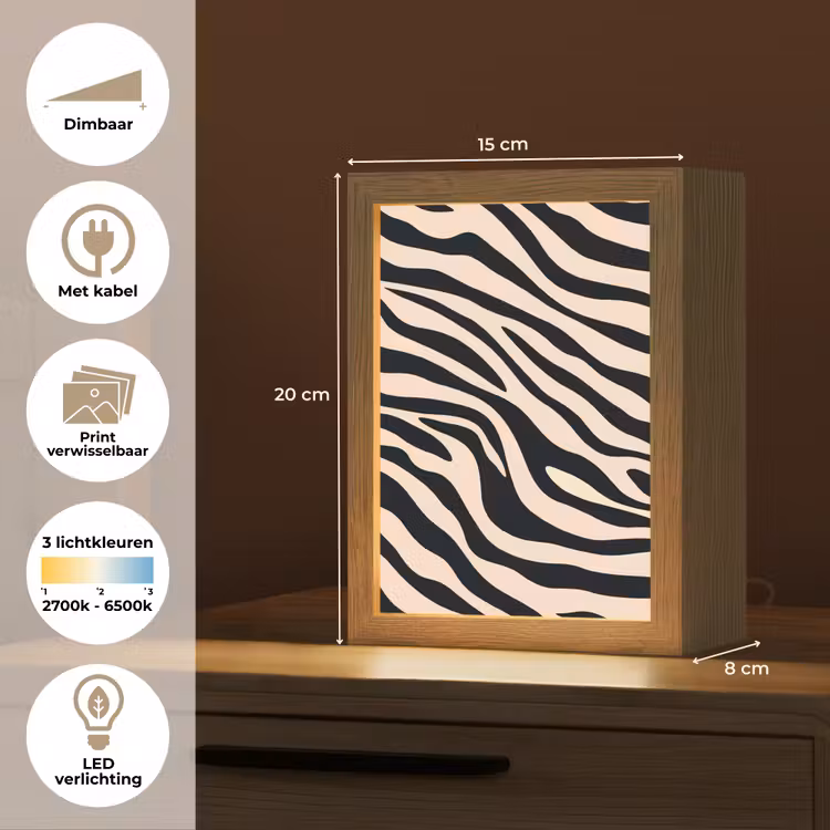 Tafellamp - Zebraprint - Dynamisch - Roze — 7