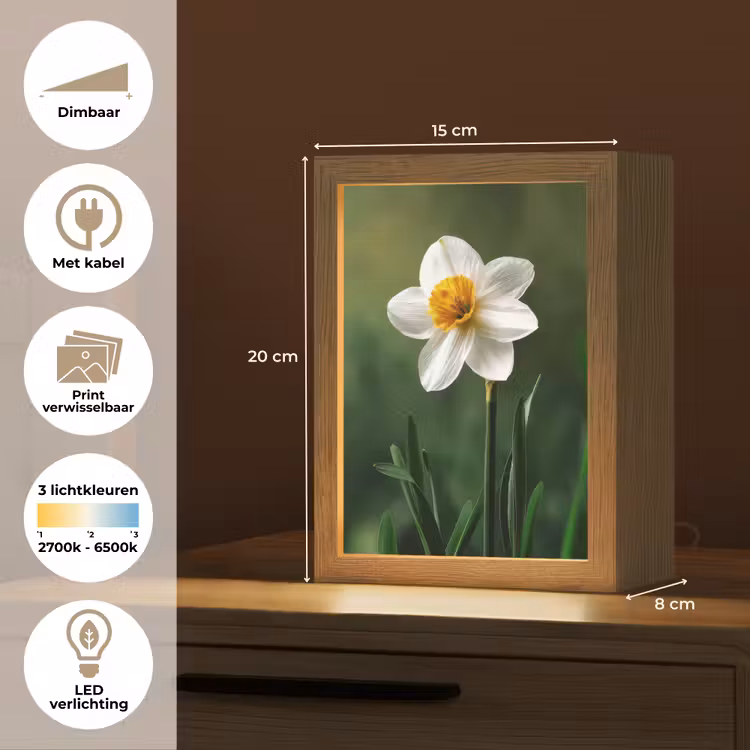 Tafellamp - Narcis - Bloem - Wit - Grassprieten — 7