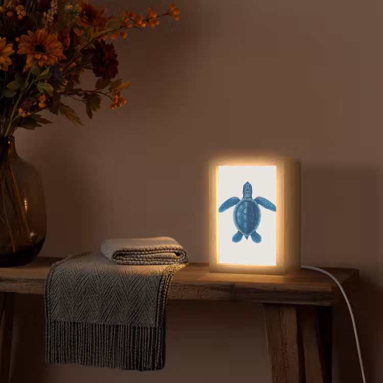 Tafellamp - Schildpad - Blauw - Schild — 2