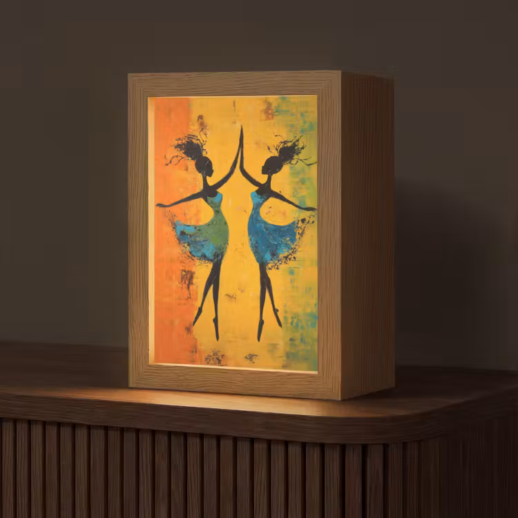 Tafellamp - Dansen - Vrouwen - Verfstructuur — 1