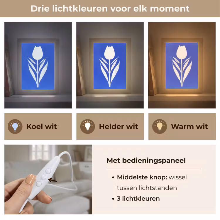 Tafellamp - Tulp - Minimalistisch - Bladeren - Wit — 6