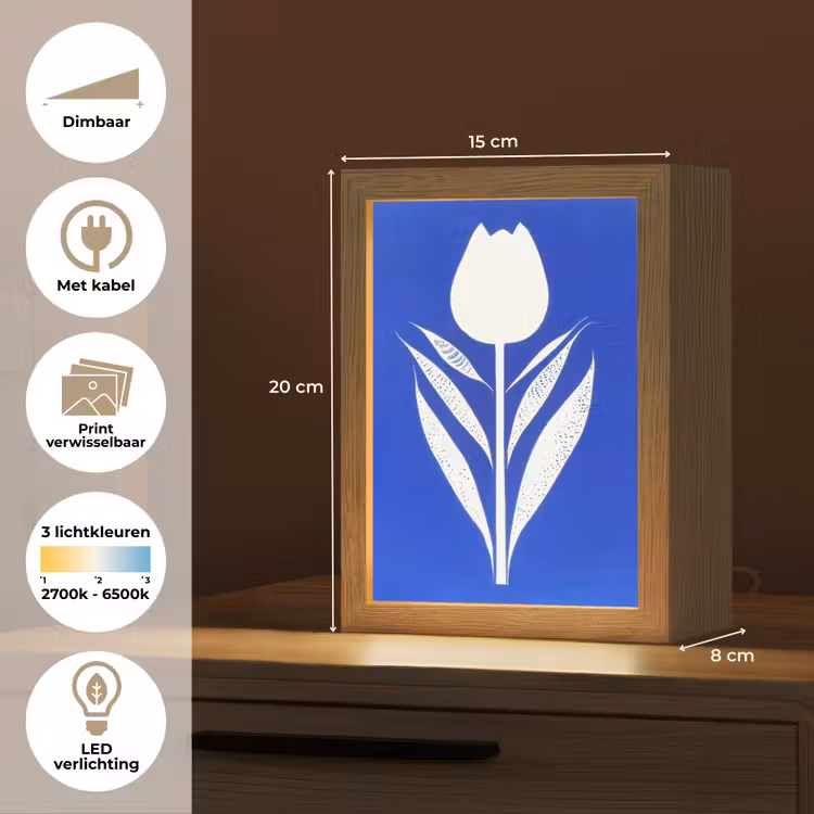 Tafellamp - Tulp - Minimalistisch - Bladeren - Wit — 7