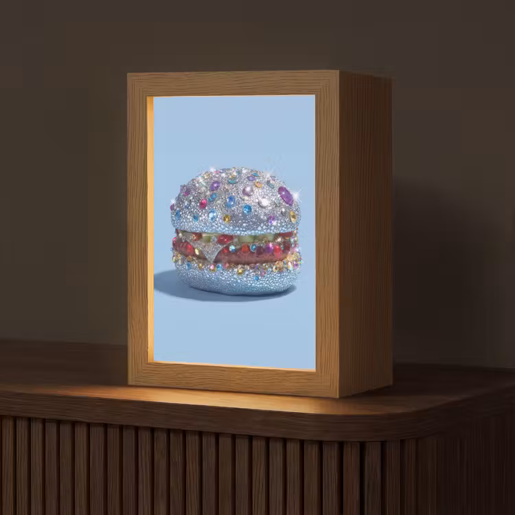 Tafellamp - Glitters - Hamburger - Blauw — 1