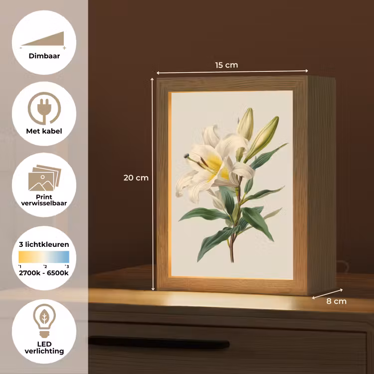Tafellamp - Lelie - Elegant - Botanisch - Beige — 7
