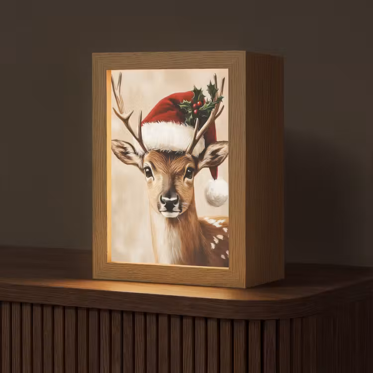 Tafellamp - Kerst - Hert - Gewei - Rood — 1