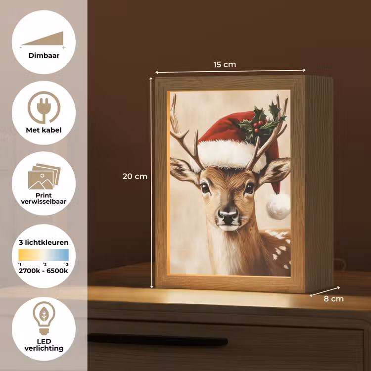Tafellamp - Kerst - Hert - Gewei - Rood — 7