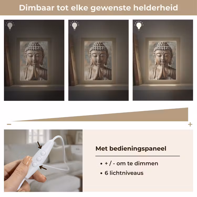 Tafellamp - Boedha - Beeld - Bruin - Rust — 8