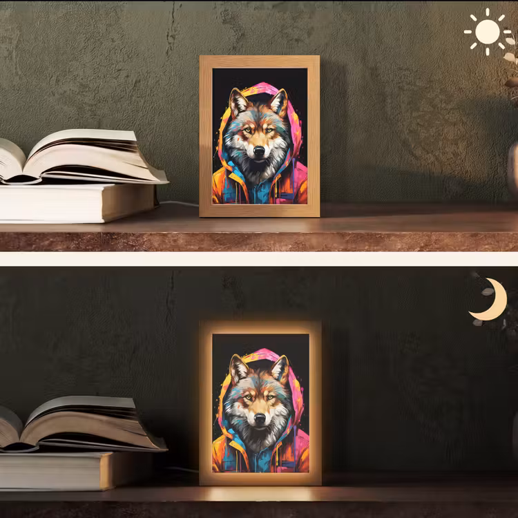 Tafellamp - Graffiti - Wolf - Jas - Zwart — 5