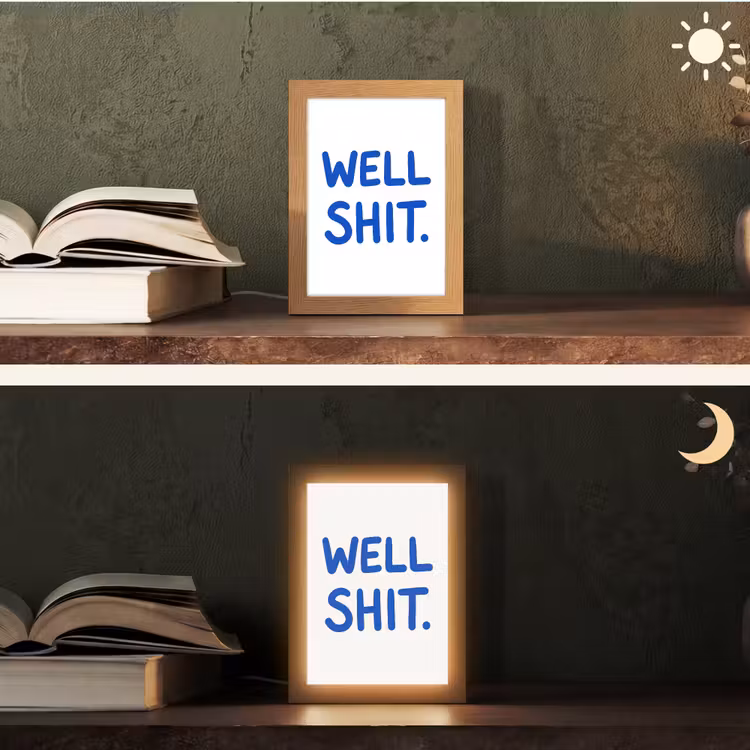 Tafellamp - Blauw - Quote - Wit — 5