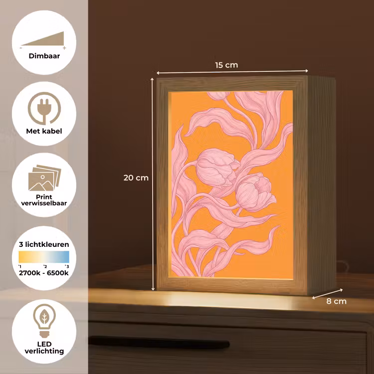 Tafellamp - Roze bloemen - Modern — 7