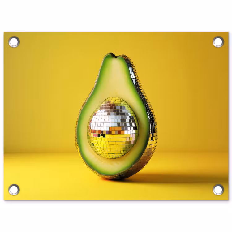 Tuinposter - Avocado - Discobal - Geel - Glitter — 1