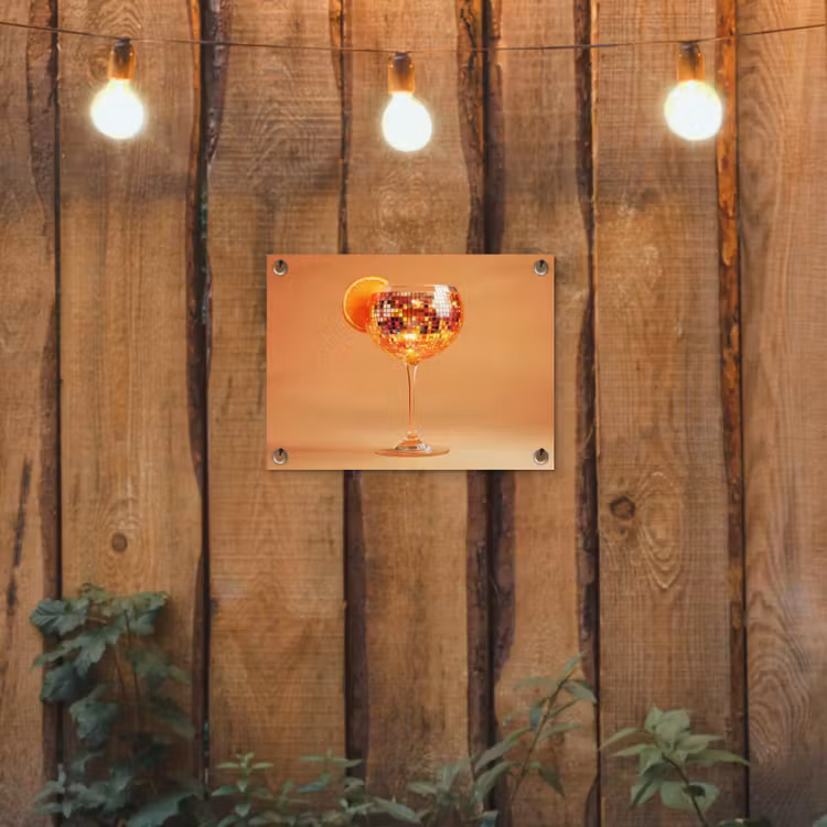 Tuinposter - Drank - Oranje - Glitter - Disco — 2