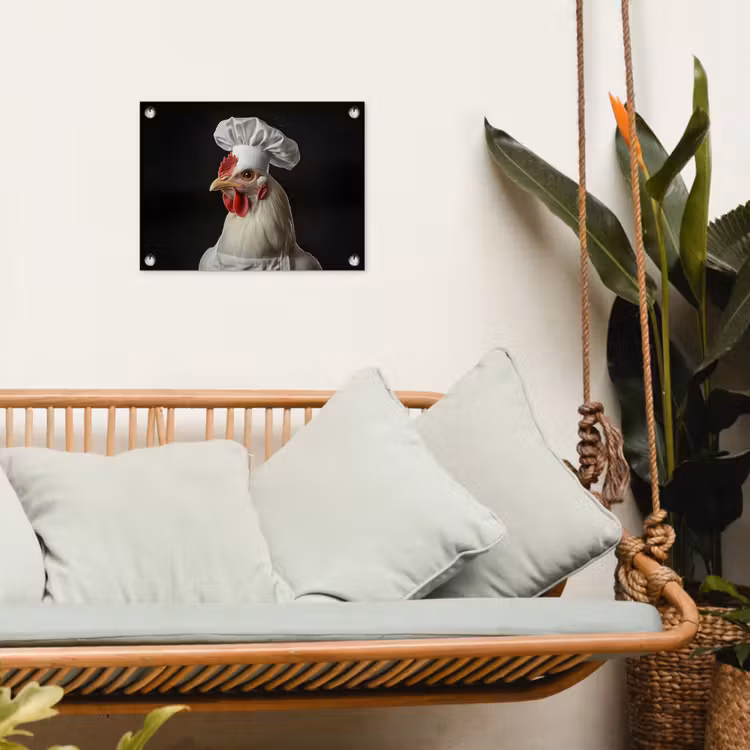 Tuinposter - Kok - Rood - Kip — 5