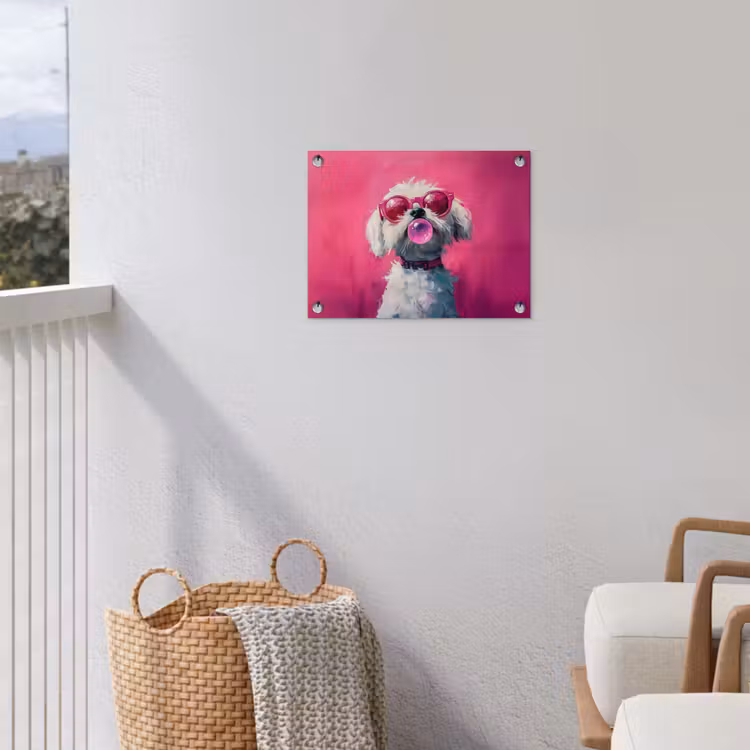 Tuinposter - Pink - Hond - Bubbel — 3