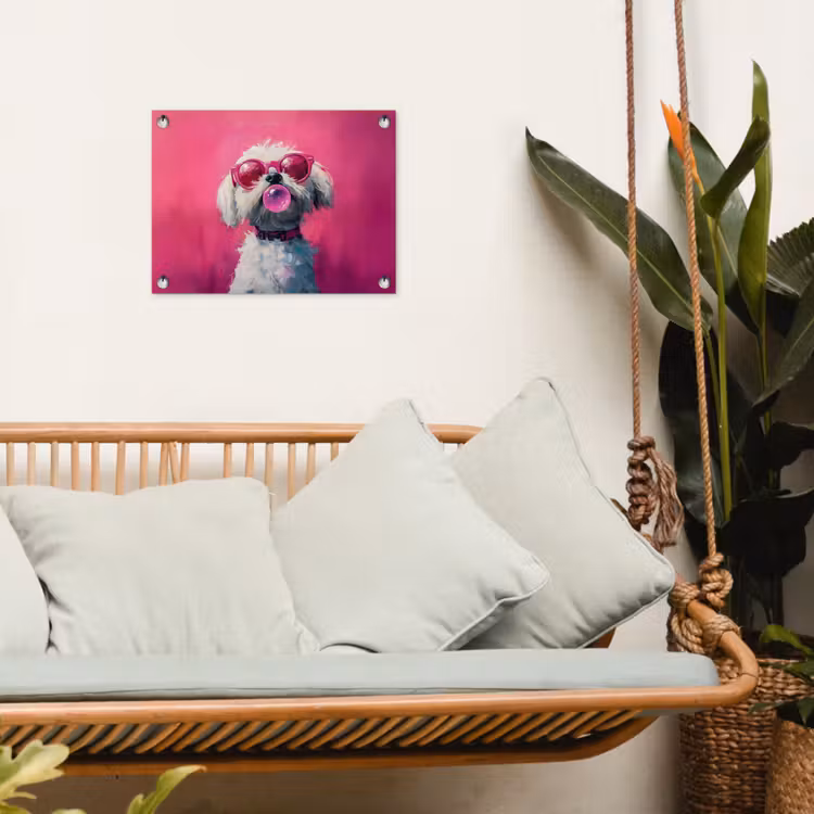 Tuinposter - Pink - Hond - Bubbel — 5