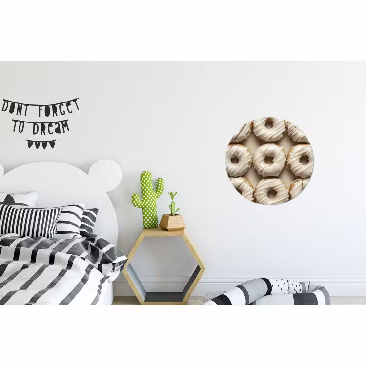 Wandcirkel - Aluminium - Donuts - Chocolade - Wit - Beige — 5