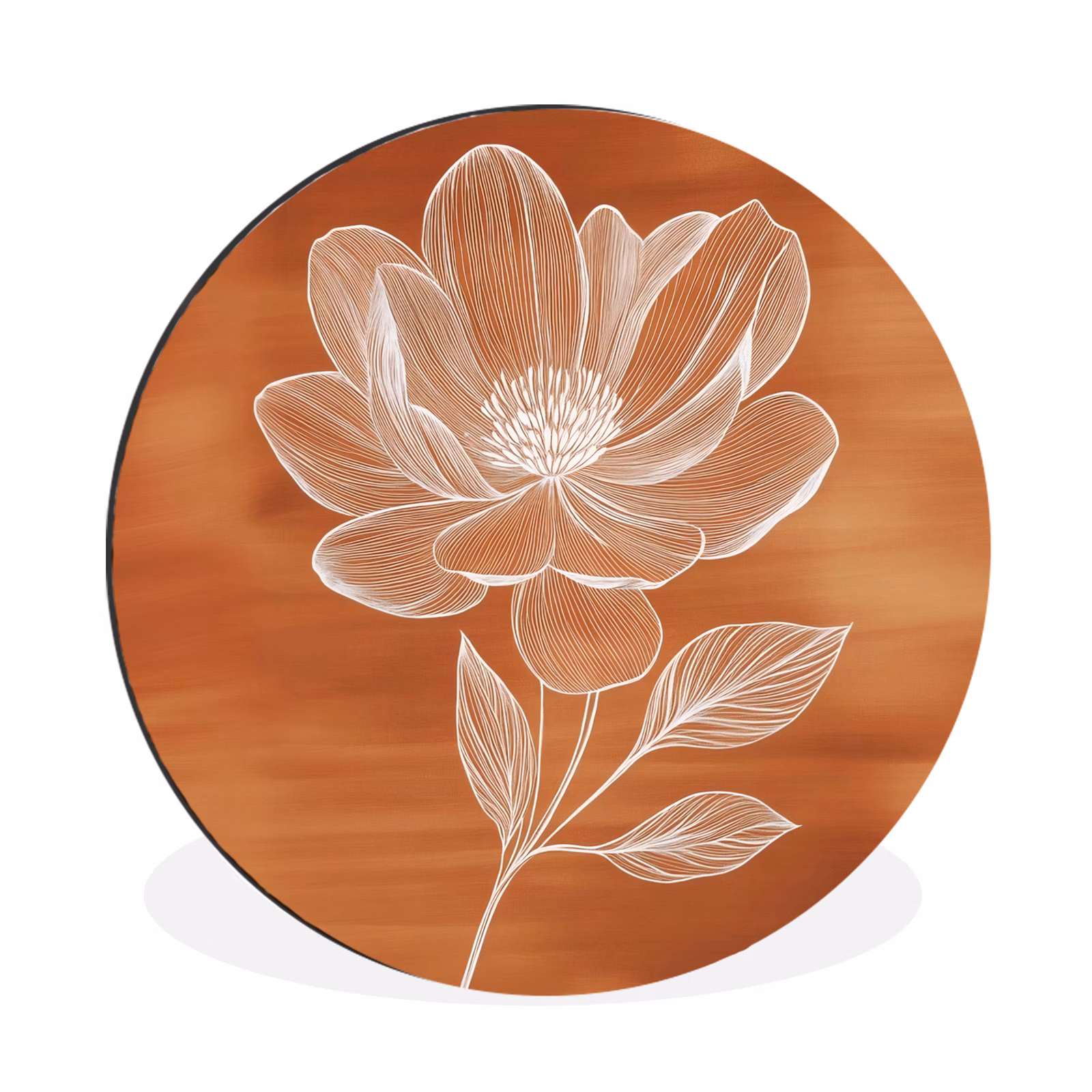 Wandcirkel - Aluminium - Bloem - Minimalistisch - Wit — 1
