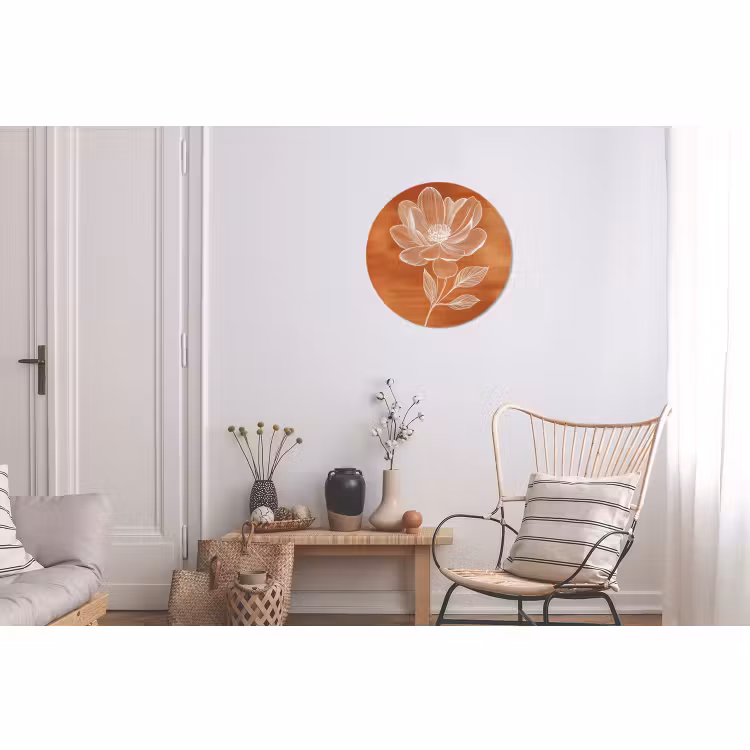 Wandcirkel - Aluminium - Bloem - Minimalistisch - Wit — 2