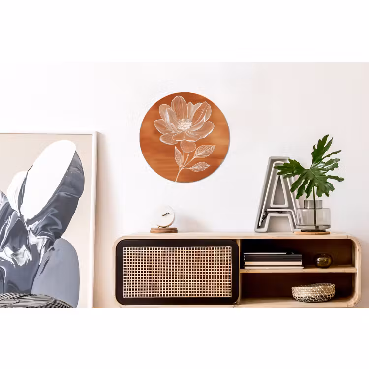 Wandcirkel - Aluminium - Bloem - Minimalistisch - Wit — 3