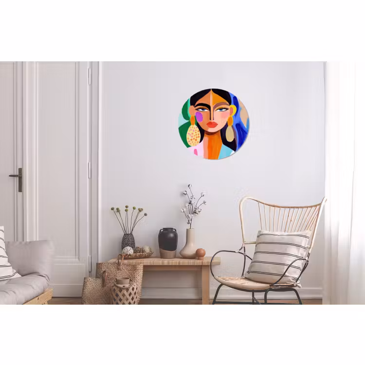 Wandcirkel - Aluminium - Portret - Vrouw - Modern — 2