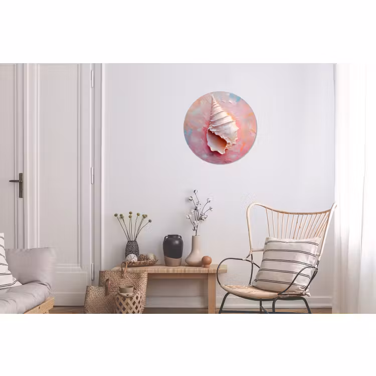 Wandcirkel - Aluminium - Schelp - Pastel - Pink — 2