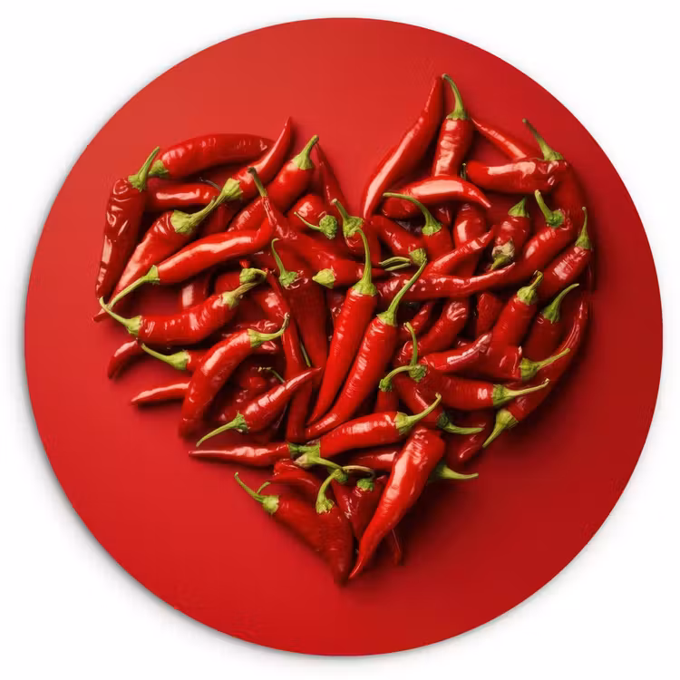Wandcirkel - Glas - Pepers - Rood - Hart — 1