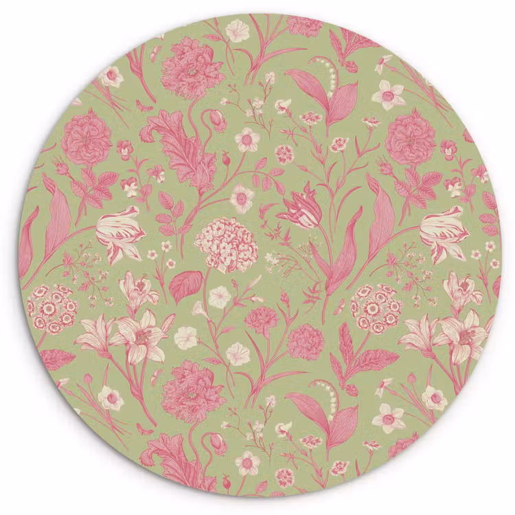 Wandcirkel - Glas - Classic - Pink - Mint — 1