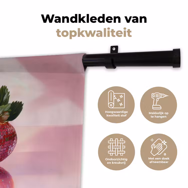 Wandkleed - Disco - Fruit - Glitter - Strawberry — 3