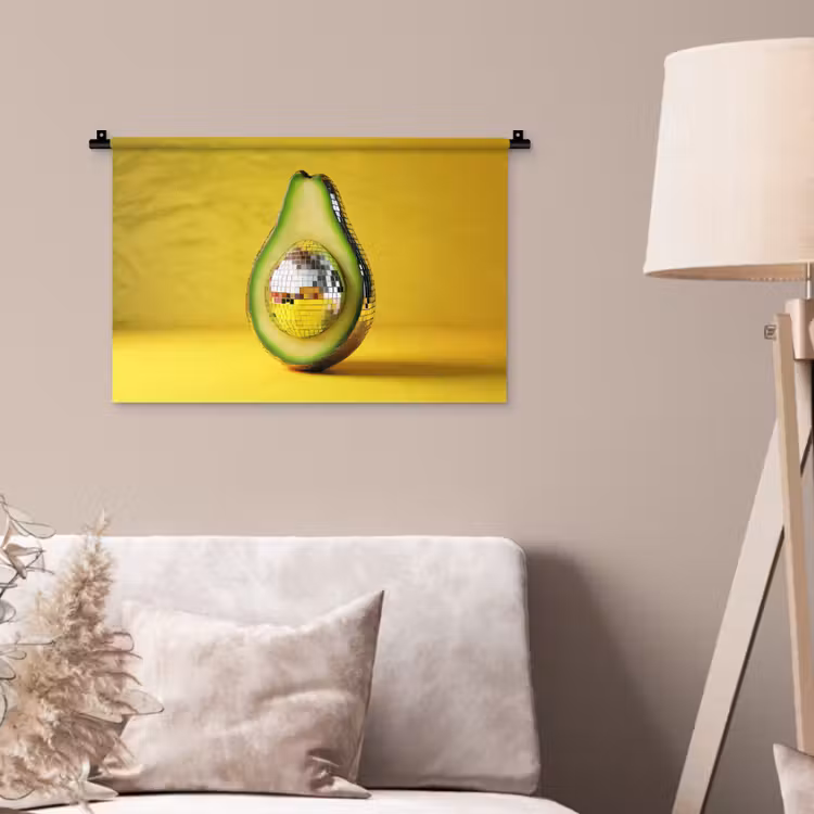 Wandkleed - Avocado - Discobal - Geel - Glitter — 2